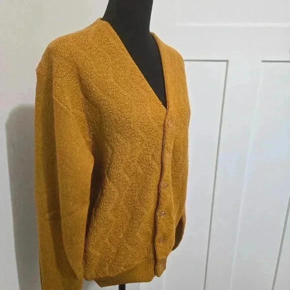 Rare Vintage 1950s-1960s Textured Wool Cardigan by Arena - Size Large - Picture 4 of 11